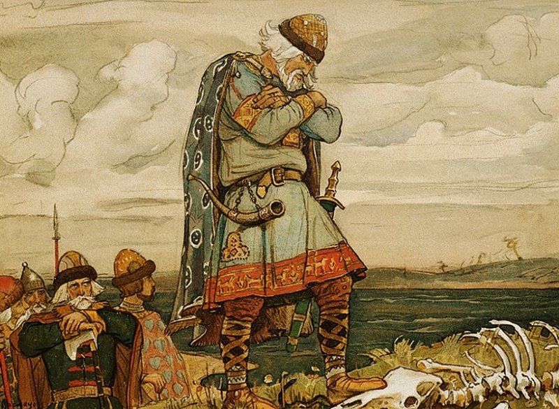 Вещий Олег у останков своего коня. Картина В. Васнецова 1899 г.