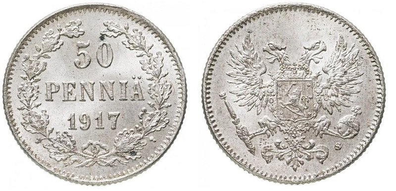 50 пенни 1917 года, Великое Княжество Финляндское