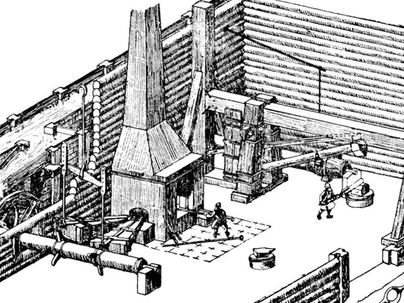 Московская пушечная мануфактура на гравюре XVIII в.