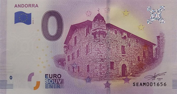 Банкнота 0 евро Casa de la Vall