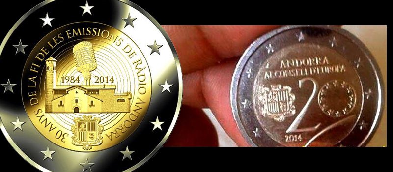 Картинка, путешествующая по сети, и реальная юбилейная монета Андорры 2014 года, пойманная в обращении