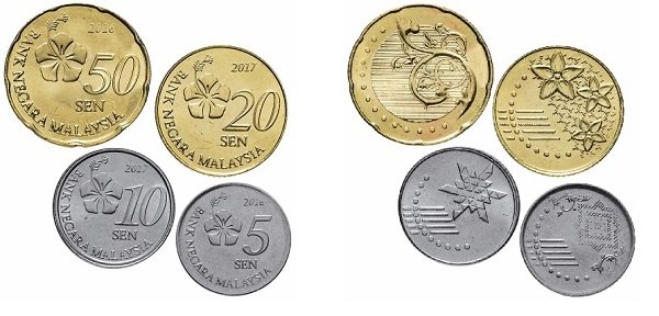Циркуляционные монеты Малайзии 2016-2017 гг.