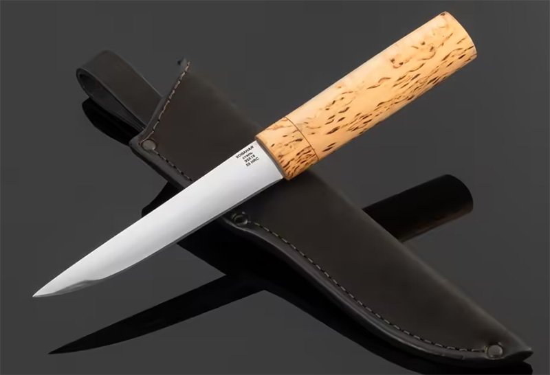 Якутский нож, сталь 95Х18, рукоять из карельской березы