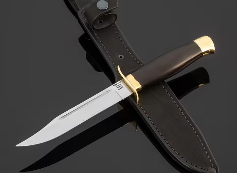 Нож разведчика «НР-40» классический, сталь 95Х18, граб, гарда и основание из латуни
