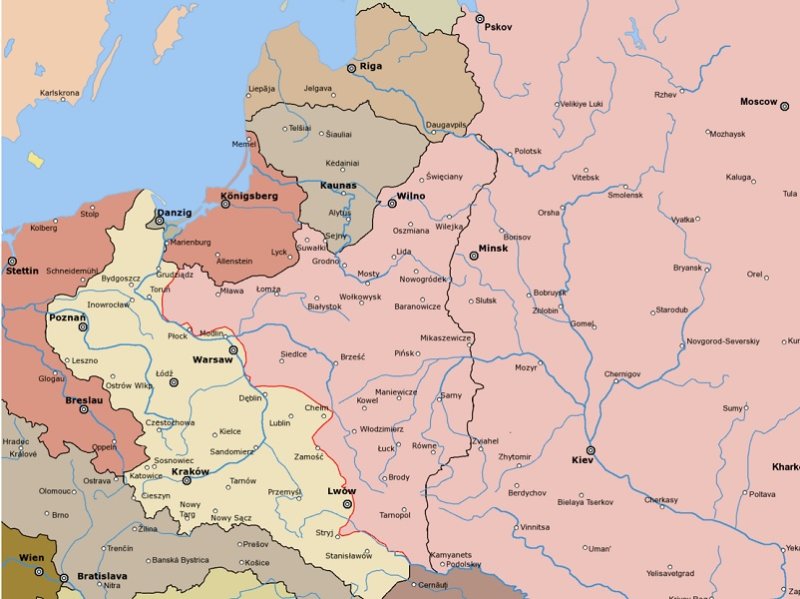 Фронт в августе 1920 г.