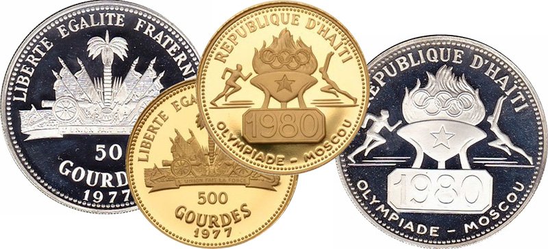 50 и 500 гурдов Гаити 1977 года