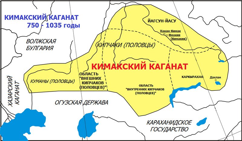 Карта расселения кипчаков в VIII-X веках