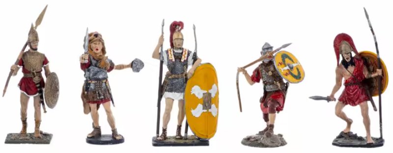 Набор из 5 оловянных солдатиков «Римские легионеры»