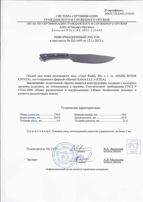 Нож нескладной Bark River «Trail Buddy III»