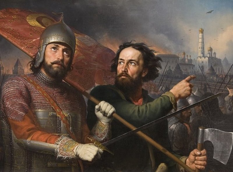 Князь Дмитрий Пожарский и купец Кузьма Минин. Картина 1850 г.