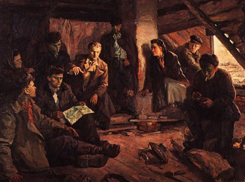 Молодогвардейцы в канун восстания. Картина 1940-х гг.