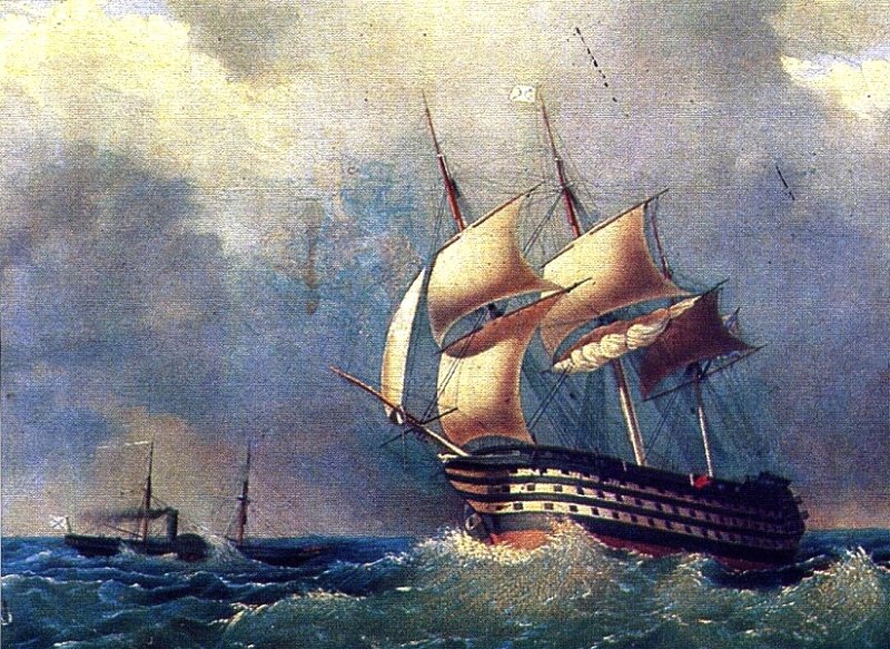 120-пушечный линкор «Париж». Картина И. Айвазовского 1854 г.