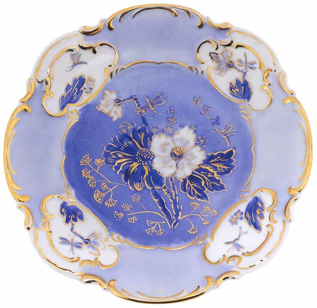 Тарелка декоративная с живописным изображением цветов Lorenz Hutschenreuther