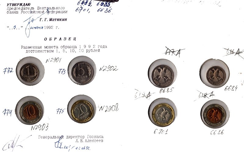 Фрагмент документа с образцами