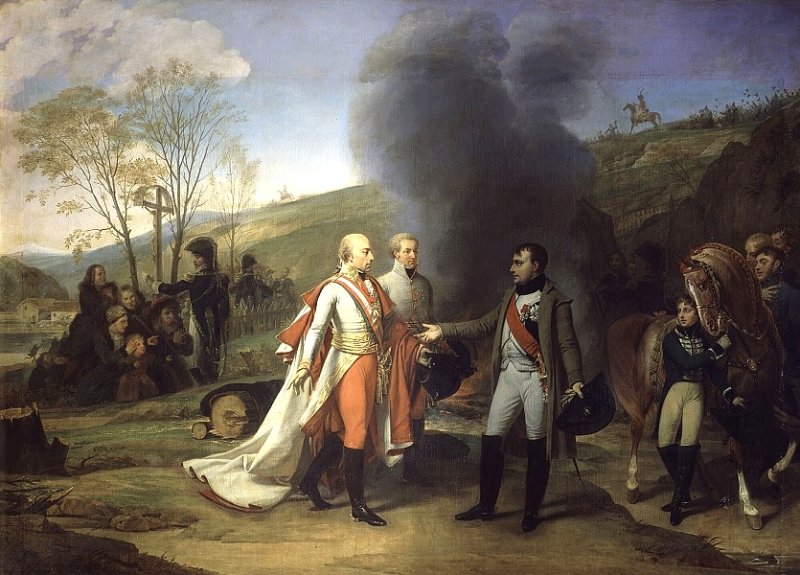 Встреча Франца II и Наполеона после Аустерлицкого сражения. Картина 1812 г.