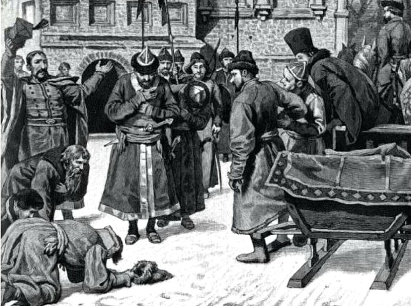 «Прибытие Дмитрия самозванца в Калугу после бегства из Тушина», картина 1888 г.