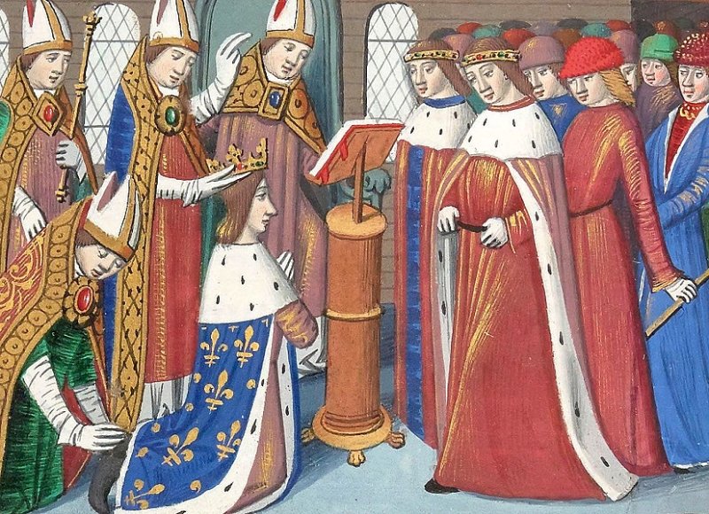 Коронация Карла VII, миниатюра 1484 г.