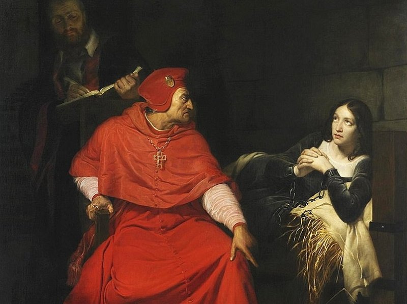 Допрос Жанны английским кардиналом. Картина 1824 г.