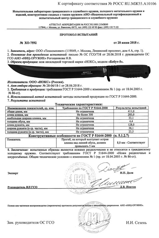 НОКС Бебут-5 Black