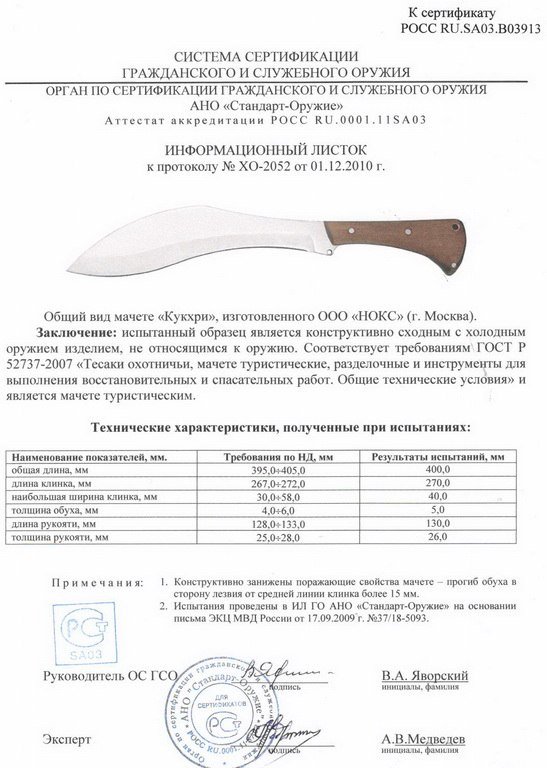 НОКС Кукхри (ранняя версия)