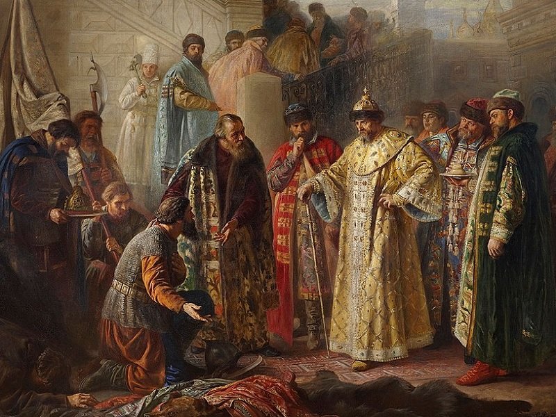 Посланцы Ермака перед Иваном Грозным. Картина 1884 г.