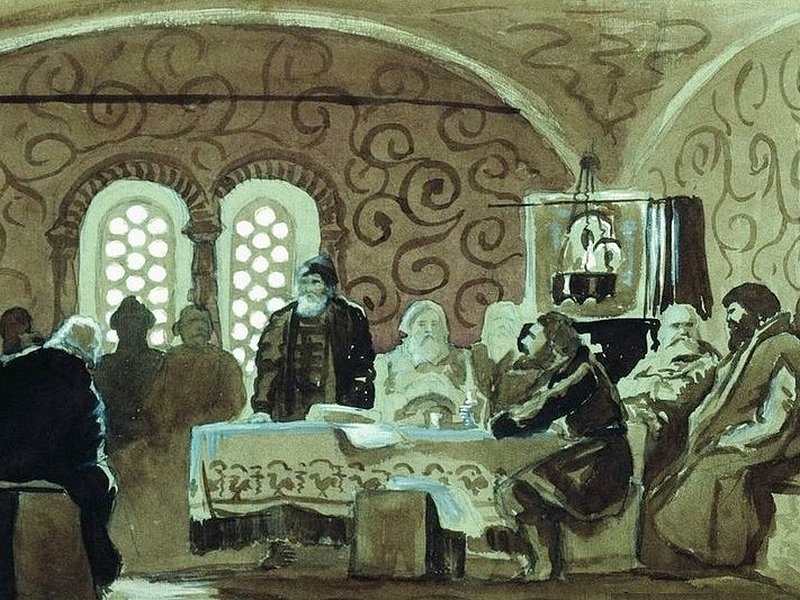 Заседание боярской думы в XVII в.