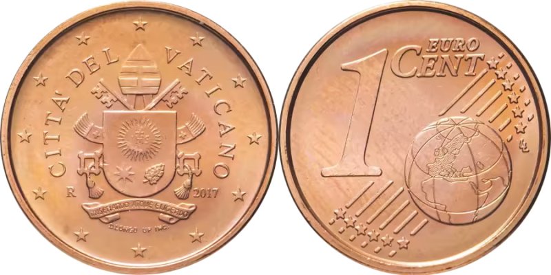1 евроцент Ватикана