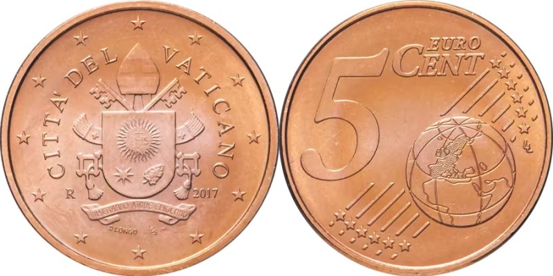 5 евроцентов Ватикана