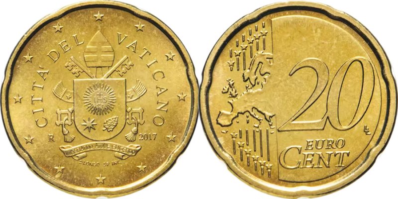 20 евроцентов Ватикана