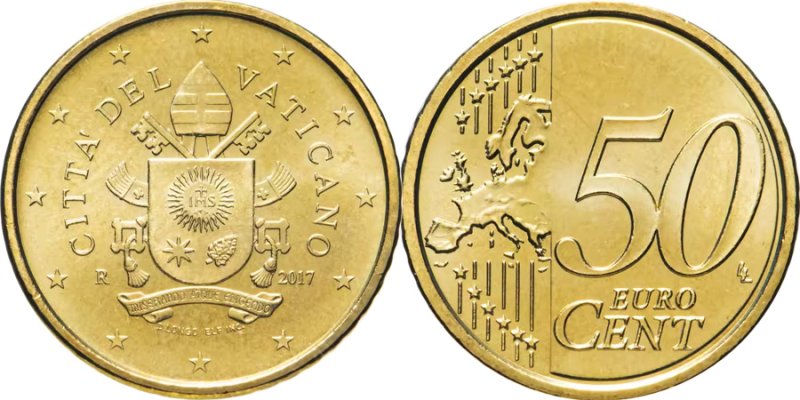 50 евроцентов Ватикана