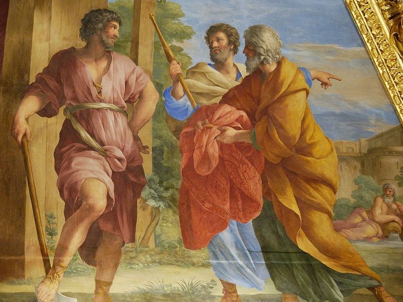Фреска в Лувре по сюжету Ливия об избрании Цинцинната диктатором, 1655-1658 гг.