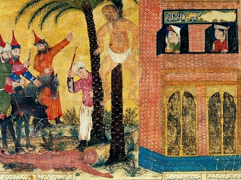 Казнь Мани. Миниатюра 1315 г.