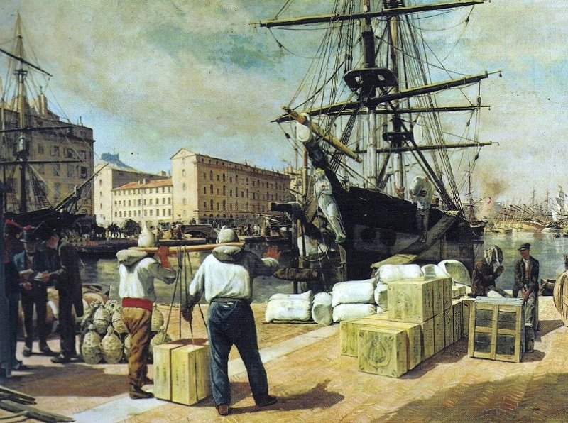 «Разгрузка брига в Марселе» (1876 г.)