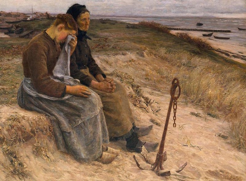 Пример натурализма на португальской картине «Барка пропала» (1890 г.)