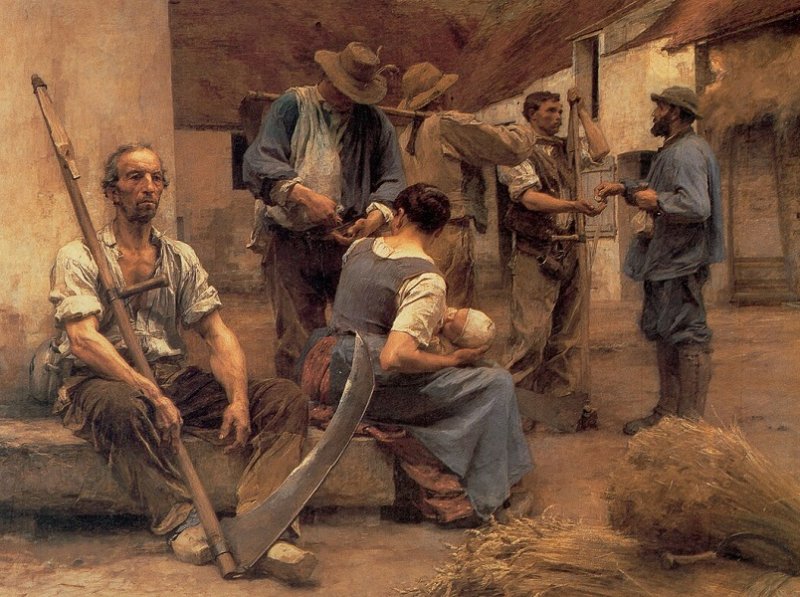 «Выдача жалования жнецам», Франция, 1882 г.