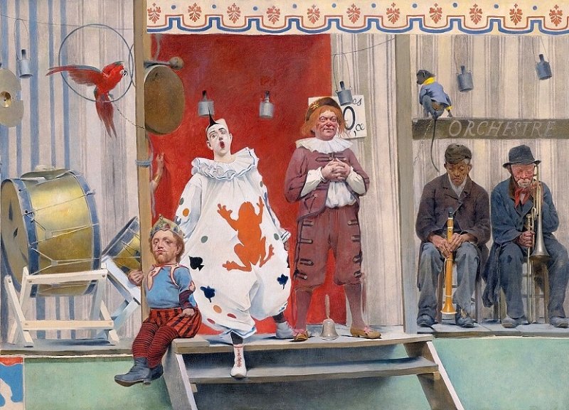 «Бродячий цирк». Фрагмент картины французского натуралиста, 1888 г.
