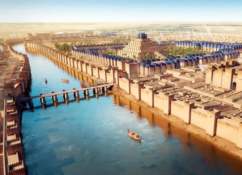 Вавилон, разделенный Евфратом