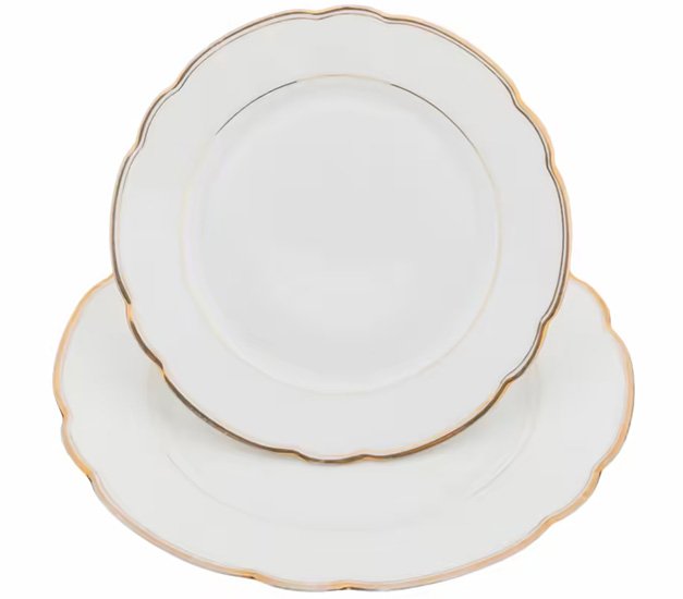 Набор из 2 тарелок на 1 персону с золочёным декором, «Krister» (1920-1945 гг.)