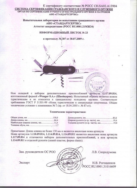 Нож складной с набором дополнительных приспособлений Wenger 1.117.09.814 (1.110.09.814, 1.114.09.814, 1.114.09.811)