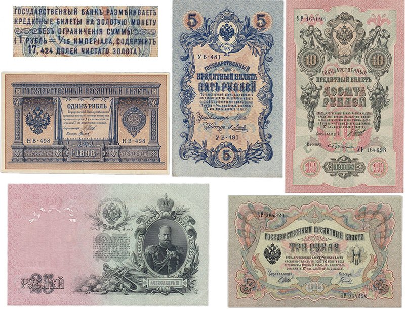 Государственные кредитные билеты образца 1898-1899 гг.