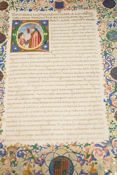 Страница из латинского перевода «Истории» Фукидида