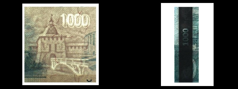 Защитные признаки, видимые на просвет