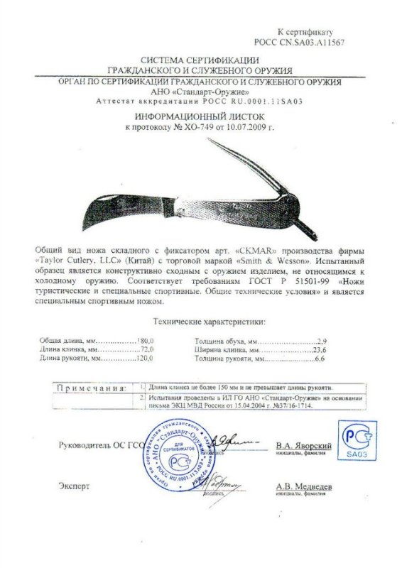 Нож складной с дополнительными предметами Smith & Wesson CKMAR