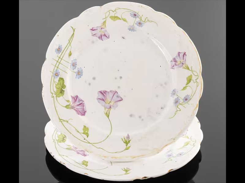 Пара тарелок с изящным цветочным декором в стиле модерн