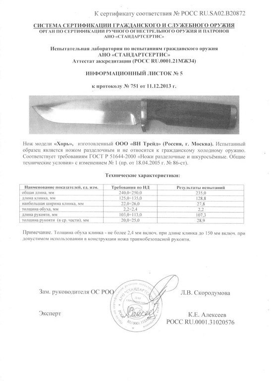 Нож нескладной «Витязь» B11-33 (Хорь)