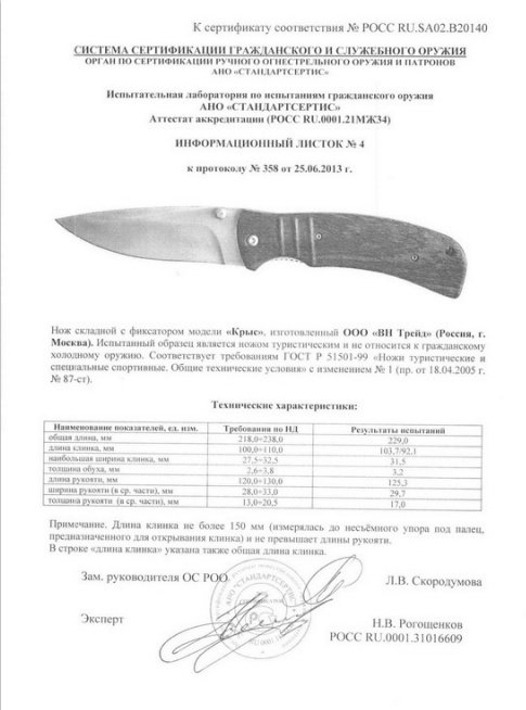 Нож складной с фиксатором «Витязь» B183-33 (Крыс)