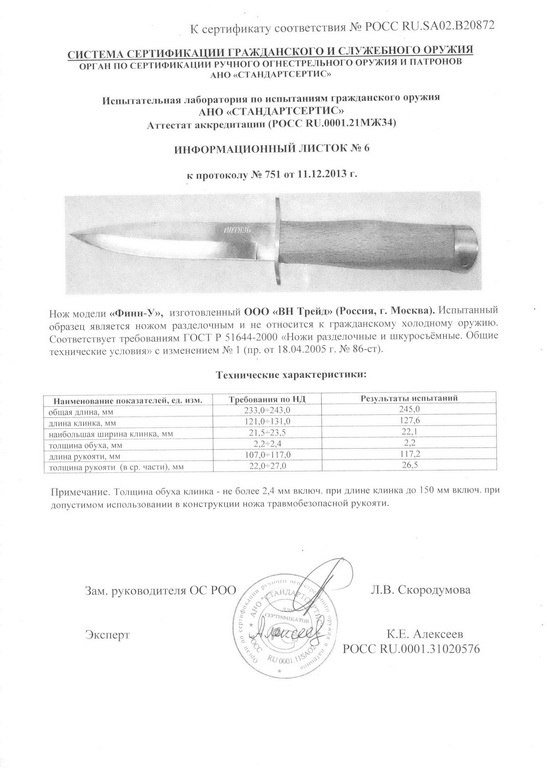 Нож нескладной «Витязь» B8-23 (Финн-У)