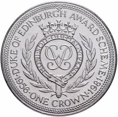 купить Остров Мэн 1 крона 1981 "Премия Герцога Эдинбургского / монограмма "