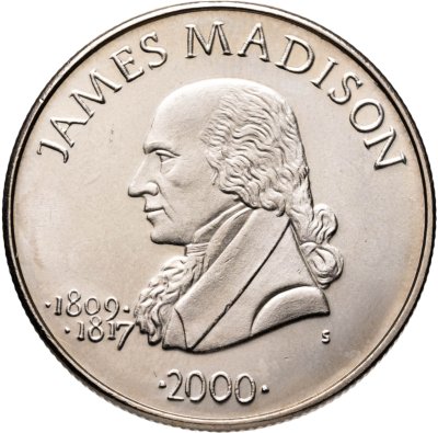 купить Либерия 5 долларов (dollars) 2000 "Джеймс Мэдисон (1809-1817)"