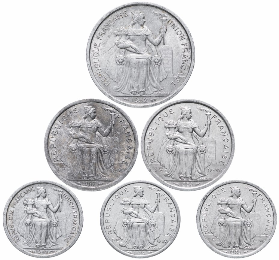 купить Новая Каледония набор из 6 монет 1949-1994